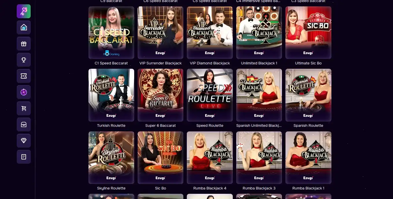 Интерфейс казино Нивабет на десктопе